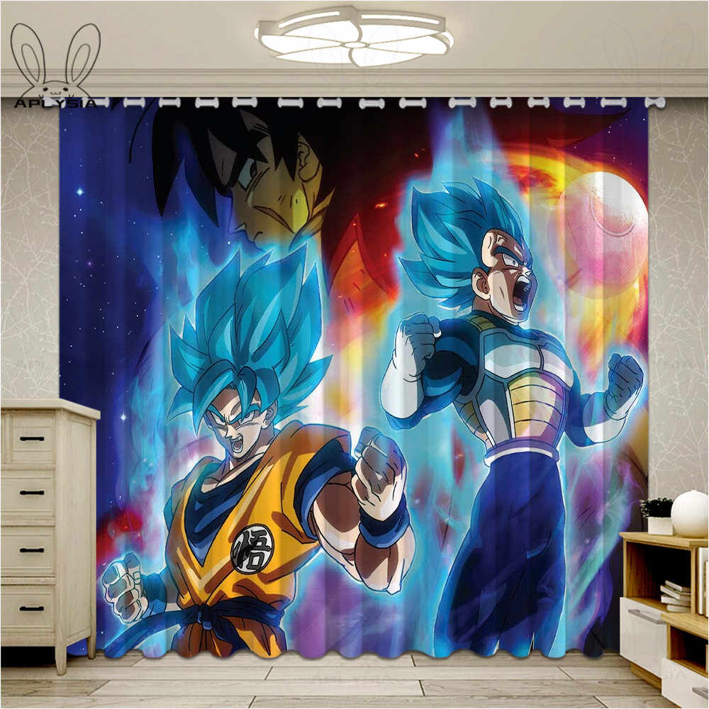人気のドラゴンボールシリーズウィンドウ 3d アニメ子供リビングカーテン生地遮光 Curtaindrapery Rideaux カーテン Aliexpress